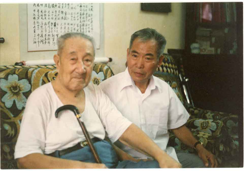 Rose's teacher Master Wang Hao Da with his teacher Grandmaster Ma Yue Liang in 1997 in Shanghai