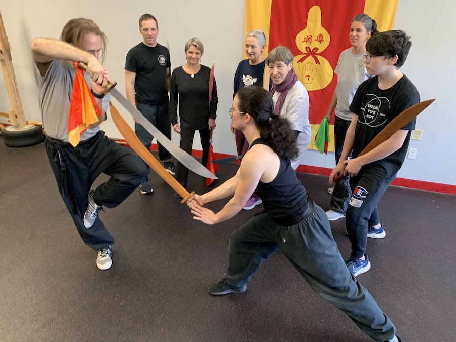 A bit of broadsword two-person sword play!