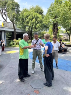 Filming in Cao Yang Park